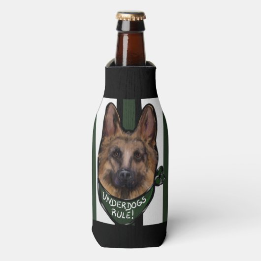 German Shepherd Underdog Flesjeskoeler (Fles Voorkant)
