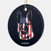 German Shepherd USA Flag Custom Keramisch Ornament (Links)