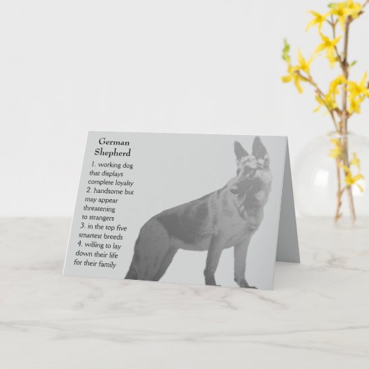 German Shepherd Vaderdag Kaart (Gele Bloem)