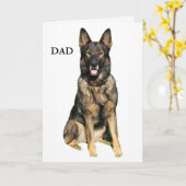 German Shepherd Vaderdag Kaart (Gele Bloem)