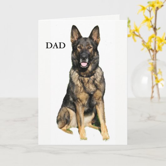 German Shepherd Vaderdag Kaart (Gele Bloem)