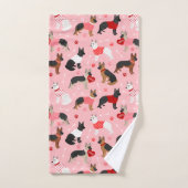 German Shepherd Valentijn Pattern Bad Handdoek (Handdoek)