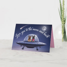 German Shepherd Valentine Card Feestdagen Kaart