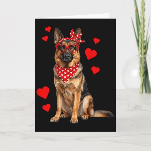 German Shepherd Valentines Day Dog Lover Heart  Kaart (Voorkant)
