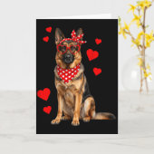 German Shepherd Valentines Day Dog Lover Heart  Kaart (Gele Bloem)