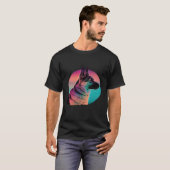 German Shepherd Vaporwave Retrowave Aesthetic T-shirt (Voorkant volledig)