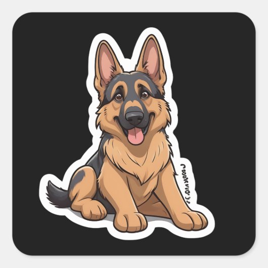 German Shepherd Vierkante Sticker (Voorkant)