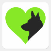 German Shepherd Vierkante Sticker (Voorkant)