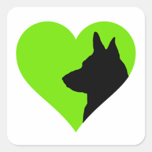 German Shepherd Vierkante Sticker