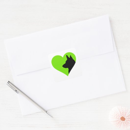 German Shepherd Vierkante Sticker (Envelop)