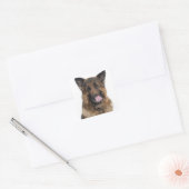 German Shepherd Vierkante Sticker (Envelop)