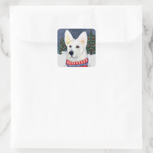 German Shepherd Vierkante Sticker (Tas)