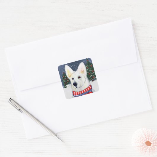 German Shepherd Vierkante Sticker (Envelop)