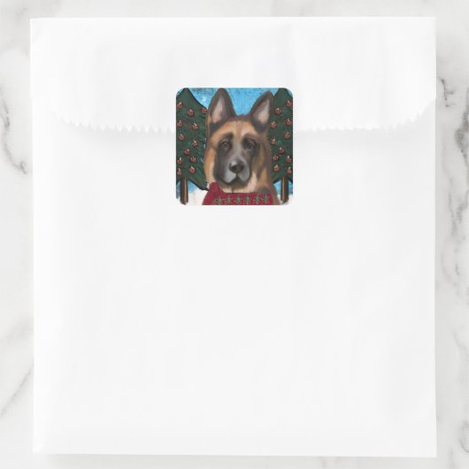 German Shepherd Vierkante Sticker (Tas)