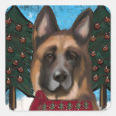 German Shepherd Vierkante Sticker (Voorkant)