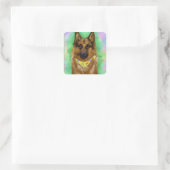 GERMAN SHEPHERD VIERKANTE STICKER (Tas)
