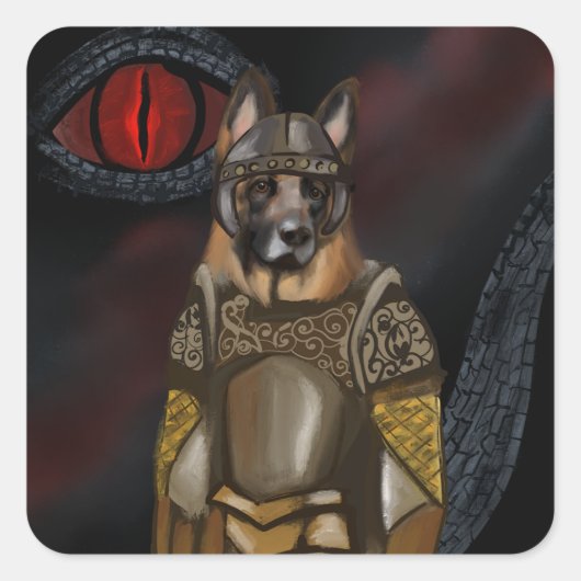 German Shepherd Vierkante Sticker (Voorkant)