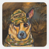 German Shepherd Vierkante Sticker (Voorkant)