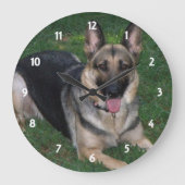 German Shepherd: Wall Clock Grote Klok (Voorkant)