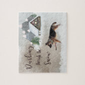 German Shepherd Watercolor Happy Holiday Scene Legpuzzel (Verticaal)