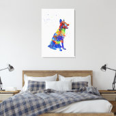 German Shepherd, waterverf German Shepherd Canvas Afdruk (Insitu (Slaapkamer))