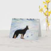 German Shepherd Wenskaart Kaart (Gele Bloem)