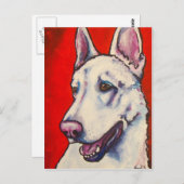 German Shepherd - White Briefkaart (Voorkant / Achterkant)