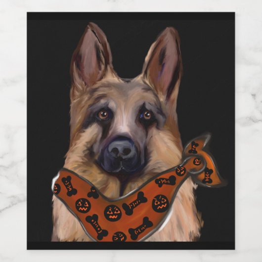 GERMAN SHEPHERD WIJN ETIKET (Enkel label)