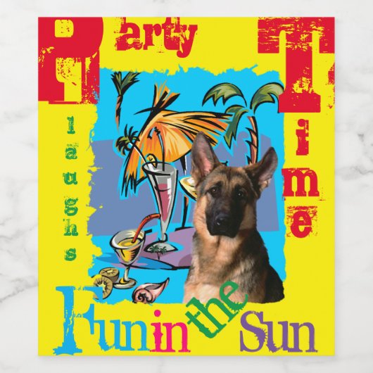 German Shepherd Wijn Etiket (Enkel label)