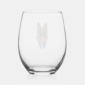 German Shepherd Wijnglas Zonder Voet (Achterkant)