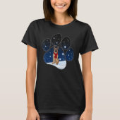 German Shepherd Winter Snow Paw Dogs Christmas T-shirt (Voorkant)