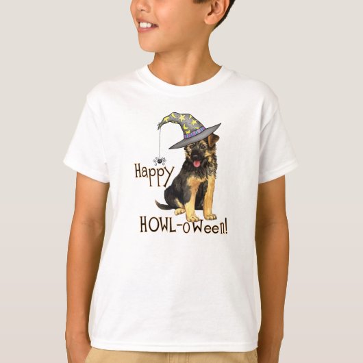 German Shepherd Witch T-Shirt (Voorkant)