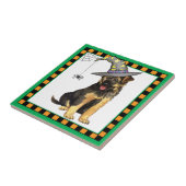 German Shepherd Witch Tegeltje (Zijkant)