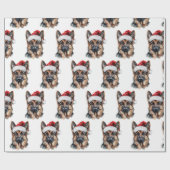 German Shepherd with Santa Hat Cadeaupapier (Vlak)