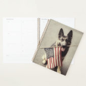 German Shepherd With US Flag Planner (Display)
