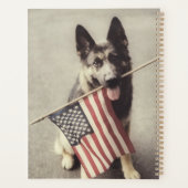 German Shepherd With US Flag Planner (Achterkant)