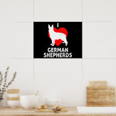 German Shepherd Wolf Dog Poster (Keuken)