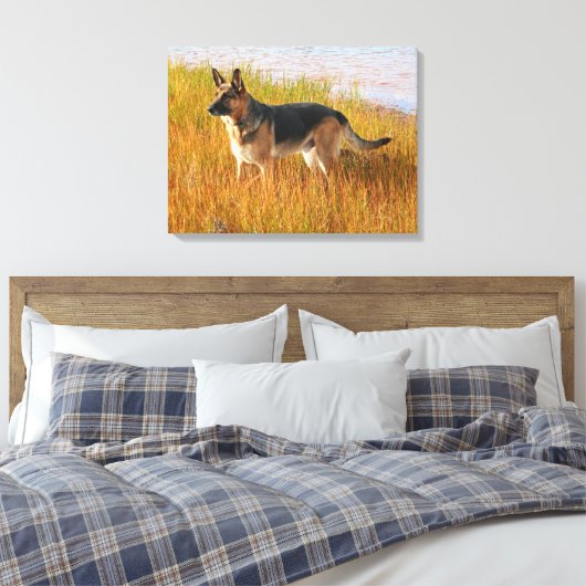 German Shepherd Wrapped Canvas Print (Insitu (Slaapkamer))