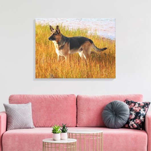 German Shepherd Wrapped Canvas Print (Insitu (Woonkamer))
