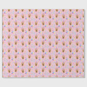 German Shepherd Wrapping Paper in Pink Cadeaupapier (Vlak)