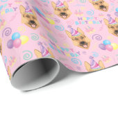 German Shepherd Wrapping Paper in Pink Cadeaupapier (Rol Hoek)
