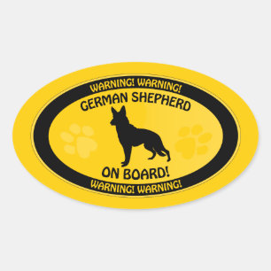 German Shepherd Xing Ovale Sticker