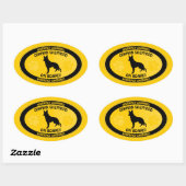 German Shepherd Xing Ovale Sticker (Vel)
