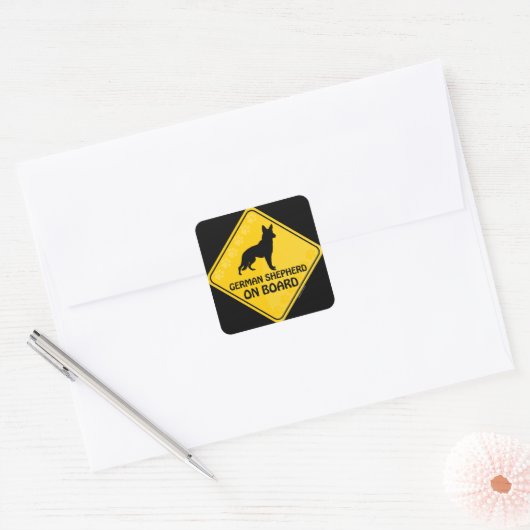German Shepherd Xing Vierkante Sticker (Envelop)