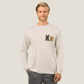 German Shepherd & Yellow Lab Friends pocket size Tri-Blend Shirt (Voorkant)