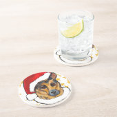 GERMAN SHEPHERD ZANDSTEEN ONDERZETTER (Zijkant)