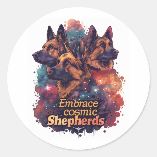 German Shepherds Unleashed Ronde Sticker (Voorkant)