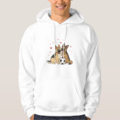 German Shepherds with Soccer Ball for Valentine's  Hoodie (Voorkant)