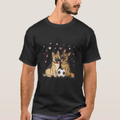 German Shepherds with Soccer Ball for Valentine's  T-shirt (Voorkant)