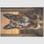 German Sheppard on a porch - Decoupage Paper Tissuepapier (Voorkant)